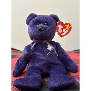 1997 Ty Princess the Bear 4300 Beanie Baby 9" (China) Poem Spaces Plush Toy